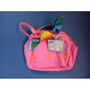 Webkinz Plush Pet Carrier Pink Ganz Funky Flower Animal Purse New